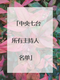 中央七台所有主持人名单