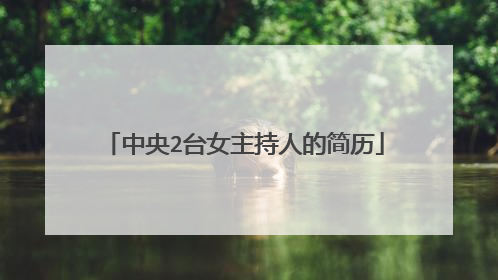 中央2台女主持人的简历