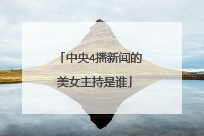 中央4播新闻的美女主持是谁
