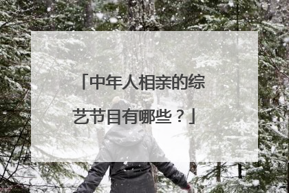 中年人相亲的综艺节目有哪些？