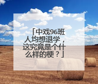 中戏96班人均想退学,这究竟是个什么样的梗?