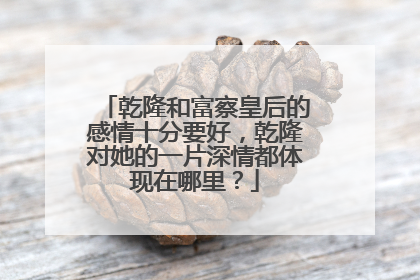 乾隆和富察皇后的感情十分要好，乾隆对她的一片深情都体现在哪里？