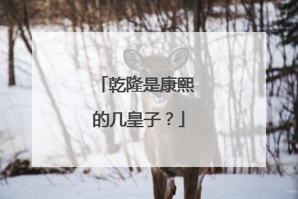 乾隆是康熙的几皇子？