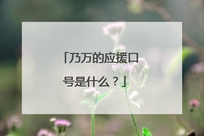 乃万的应援口号是什么?