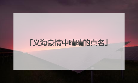 义海豪情中晴晴的真名