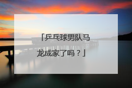 乒乓球男队马龙成家了吗？