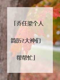 乔任梁个人简历?大神们帮帮忙