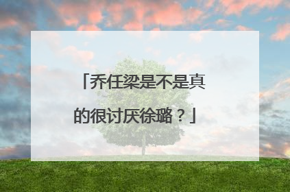 乔任梁是不是真的很讨厌徐璐？