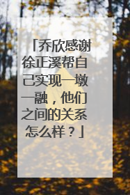 乔欣感谢徐正溪帮自己实现一墩一融,他们之间的关系怎么样?