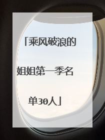 乘风破浪的姐姐第一季名单30人
