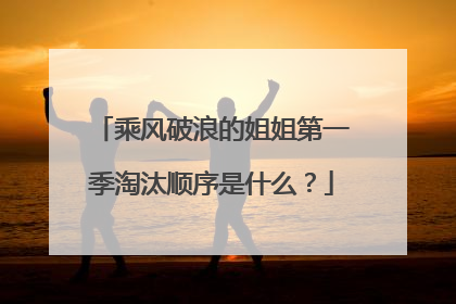 乘风破浪的姐姐第一季淘汰顺序是什么？