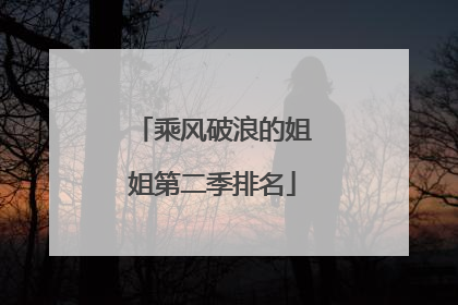 乘风破浪的姐姐第二季排名