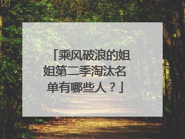乘风破浪的姐姐第二季淘汰名单有哪些人？
