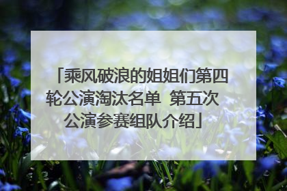 乘风破浪的姐姐们第四轮公演淘汰名单 第五次公演参赛组队介绍