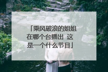 乘风破浪的姐姐在哪个台播出 这是一个什么节目