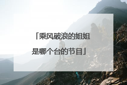 乘风破浪的姐姐是哪个台的节目