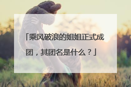乘风破浪的姐姐正式成团，其团名是什么？