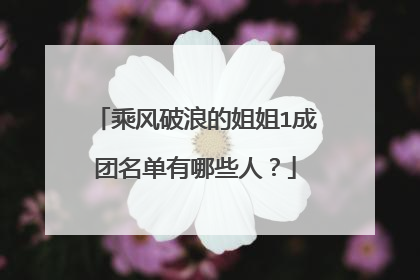 乘风破浪的姐姐1成团名单有哪些人？