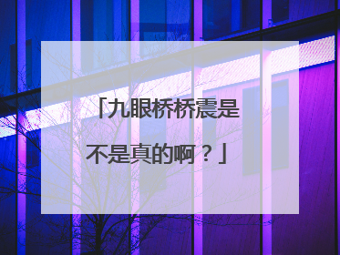 九眼桥桥震是不是真的啊?