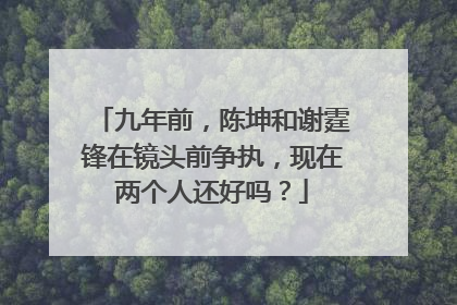 九年前,陈坤和谢霆锋在镜头前争执,现在两个人还好吗?