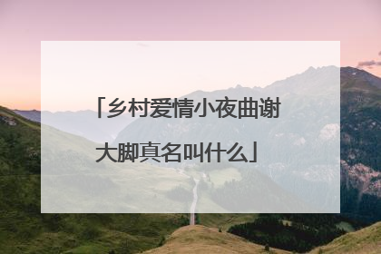 乡村爱情小夜曲谢大脚真名叫什么