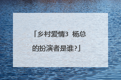 乡村爱情3 杨总的扮演者是谁?