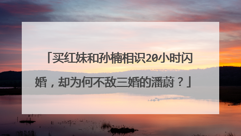 买红妹和孙楠相识20小时闪婚，却为何不敌三婚的潘蔚？