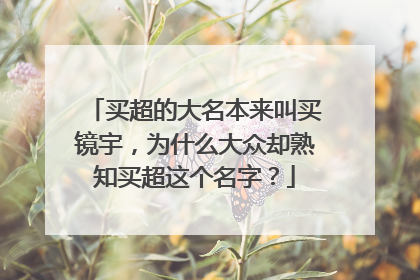 买超的大名本来叫买镜宇，为什么大众却熟知买超这个名字？