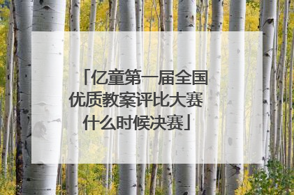 亿童第一届全国优质教案评比大赛什么时候决赛