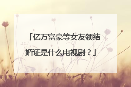 亿万富豪等女友领结婚证是什么电视剧?