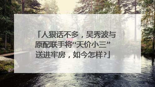 人狠话不多，吴秀波与原配联手将“天价小三”送进牢房，如今怎样?