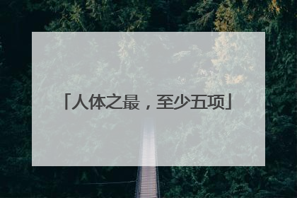 人体之最,至少五项