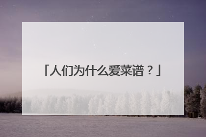 人们为什么爱菜谱？