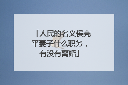 人民的名义侯亮平妻子什么职务,有没有离婚