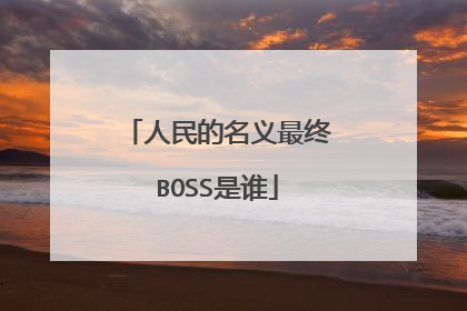 人民的名义最终BOSS是谁