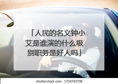 人民的名义钟小艾是谁演的什么级别职务是好人吗