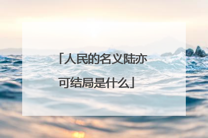 人民的名义陆亦可结局是什么