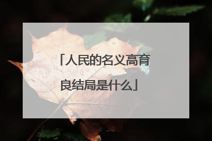 人民的名义高育良结局是什么