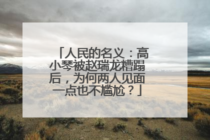 人民的名义:高小琴被赵瑞龙糟蹋后,为何两人见面一点也不尴尬?