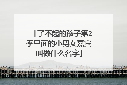 了不起的孩子第2季里面的小男女嘉宾叫做什么名字