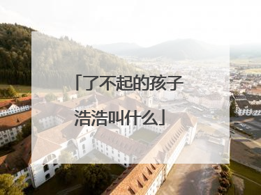 了不起的孩子浩浩叫什么