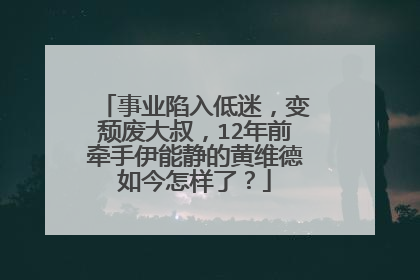 事业陷入低迷,变颓废大叔,12年前牵手伊能静的黄维德如今怎样了?