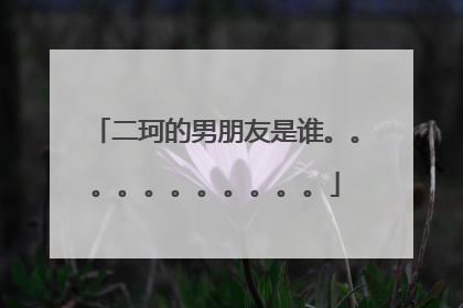 二珂的男朋友是谁。。。。。。。。。。。