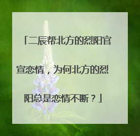 二辰帮北方的烈阳官宣恋情，为何北方的烈阳总是恋情不断？