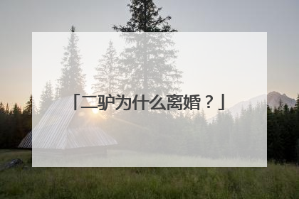 二驴为什么离婚？