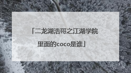 二龙湖浩哥之江湖学院里面的coco是谁