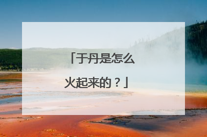 于丹是怎么火起来的？