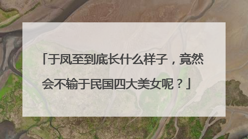 于凤至到底长什么样子,竟然会不输于民国四大美女呢?