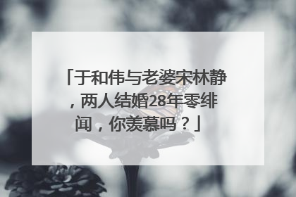 于和伟与老婆宋林静，两人结婚28年零绯闻，你羡慕吗？