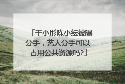 于小彤陈小纭被曝分手，艺人分手可以占用公共资源吗?
